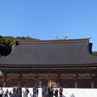 拝殿。
白いのは横一列に長い賽銭箱