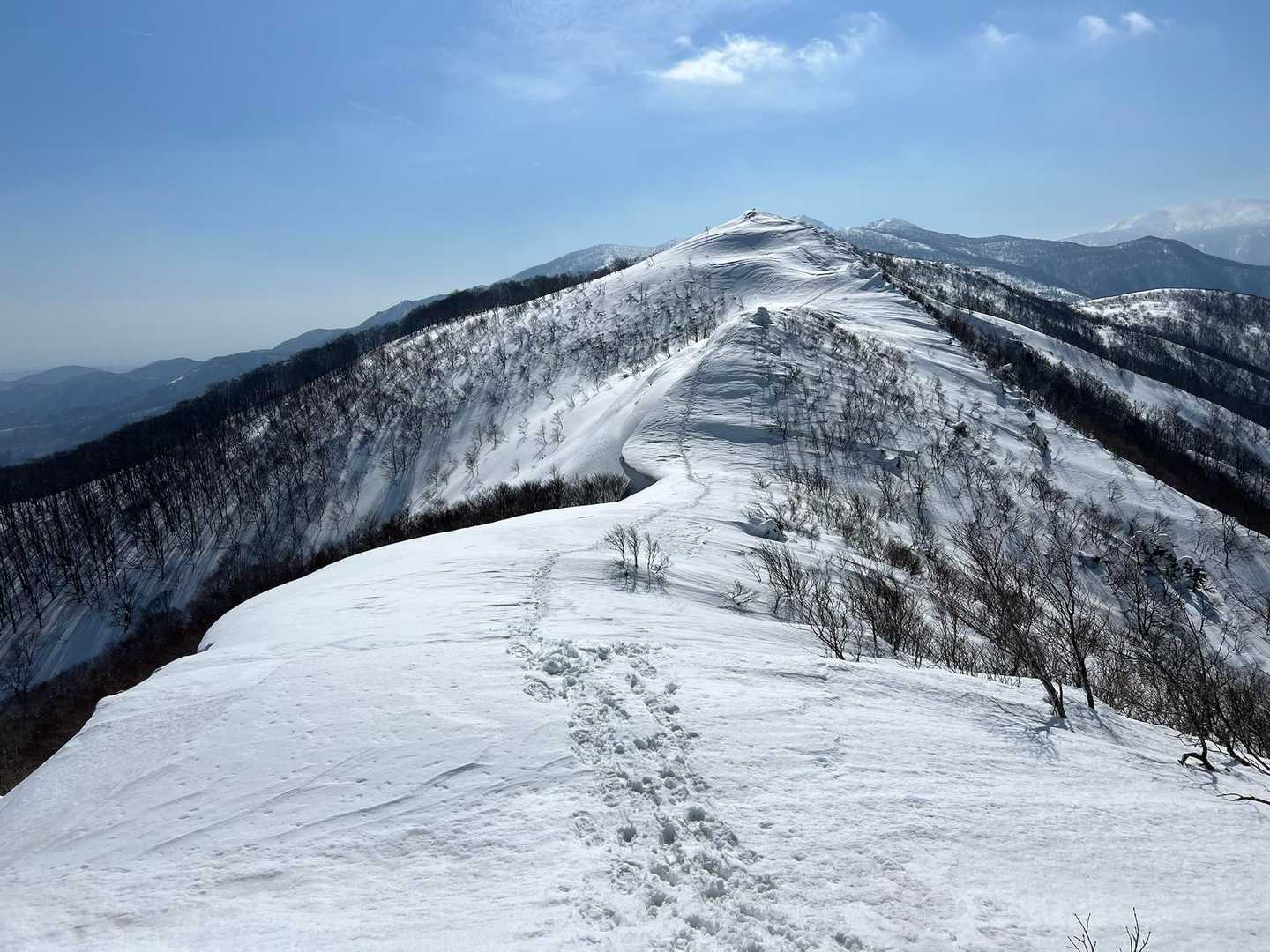 笹谷峠-大関山-ハマグリ山-トンガリ山-山形神室岳 往復コースの写真