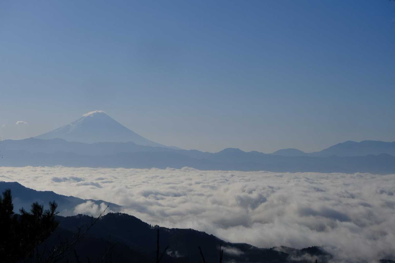 急登をひたすら行くと、ようやく登頂‼️
山頂標識に行く前に、右手に見える富士山🗻に惹き寄せられる🥹✨✨
三方分山、竜ヶ岳、そして毛無山も👍