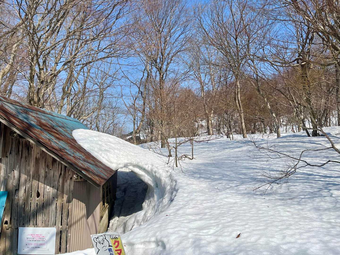 気温が異常に高いし強風
緩んだ雪に足がはまりこんで体力奪われる
月惜峠まででもう大満足
🍙休憩させてもらう