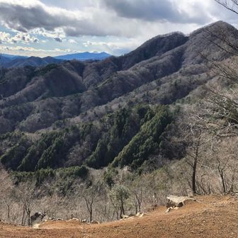 善六山の山頂からの眺め。
斜面を滑り落ちそう。。