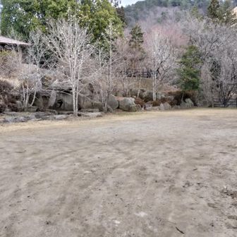 駐車場に戻りました
左上に少し見える建物の隣にトイレがあります