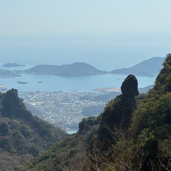 烏帽子岩をアップ
烏帽子が落ちませんように！