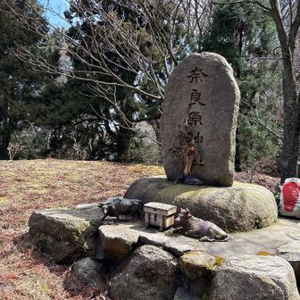 少し歩くと奈良原神社跡がある
奈良原神社には牛神が祀られているようだ