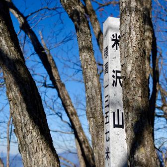 とうとう着きました。
米背負峠と関係あるのか？

米沢山と米背負峠は地理的に近く、米沢山へ向かう主要ルート上に米背負峠があります。峠名はかつて人々が米を背負って往来したことに由来し、生活道として使われていた歴史をもつため、両者は登山道と由来の面で密接に関係しています。