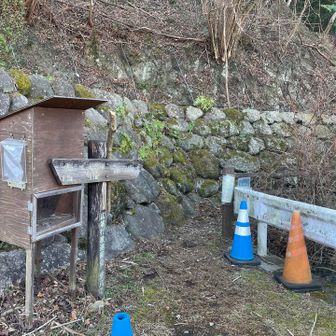 登山道入り口。細道？