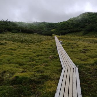 山小屋近し。