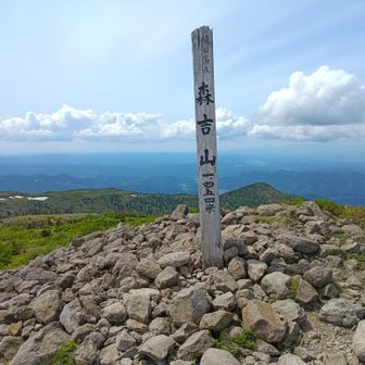二度目の山頂。
一度目は順番待ちだったのでスルーする
上空には防災ヘリが飛んでいた