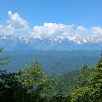 東屋から見た後立山連峰✌️