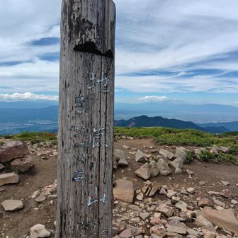 地蔵山に到着
いつの間にか空には雲
おかげで涼しい