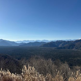 遠くに南アルプス