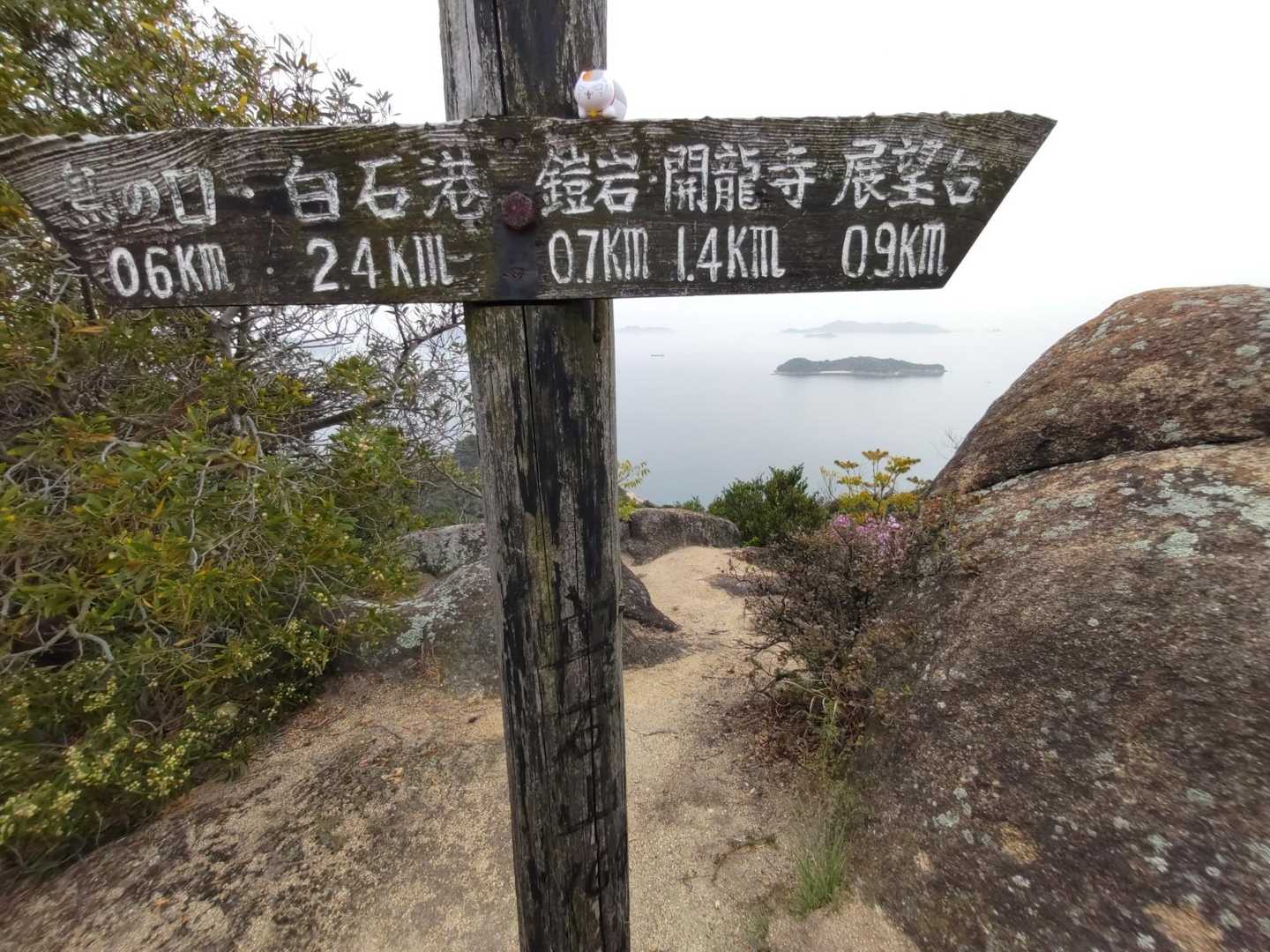 立石山169ｍとうちゃけ✋　まだ早いので🚢の時間待ちあるし、進むか戻るか思案中🤔　