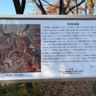 野崎城址の説明版が新しくなっていました。