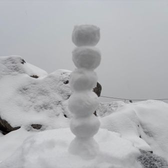 それでも諦めずに雪玉タワーを作って暇つぶし🗼

もちろん雲が取れる事はありませんでした。。。