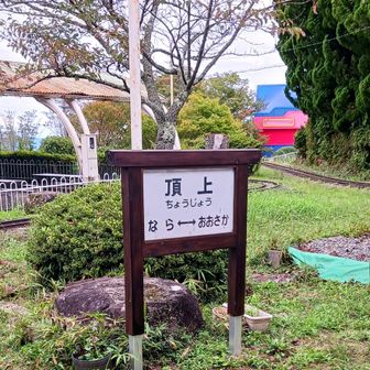 生駒山(642m)
遊園地のミニSLの所に山頂標識が有ります