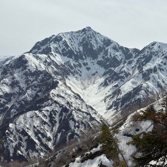 鹿島槍とカクネ里雪渓