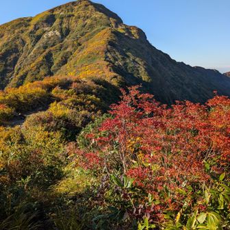 五竜岳から入道岳を振り返る