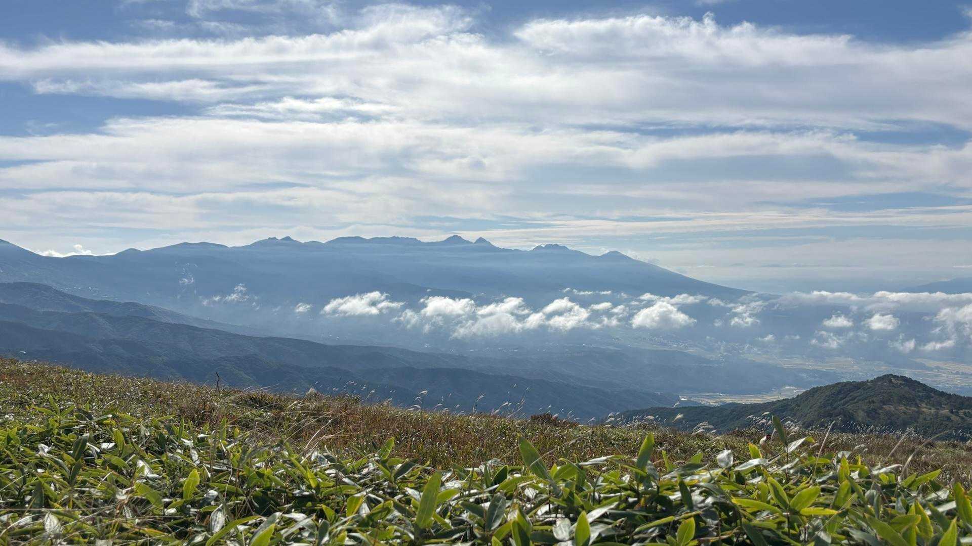 八ヶ岳も富士山の頭も見えました