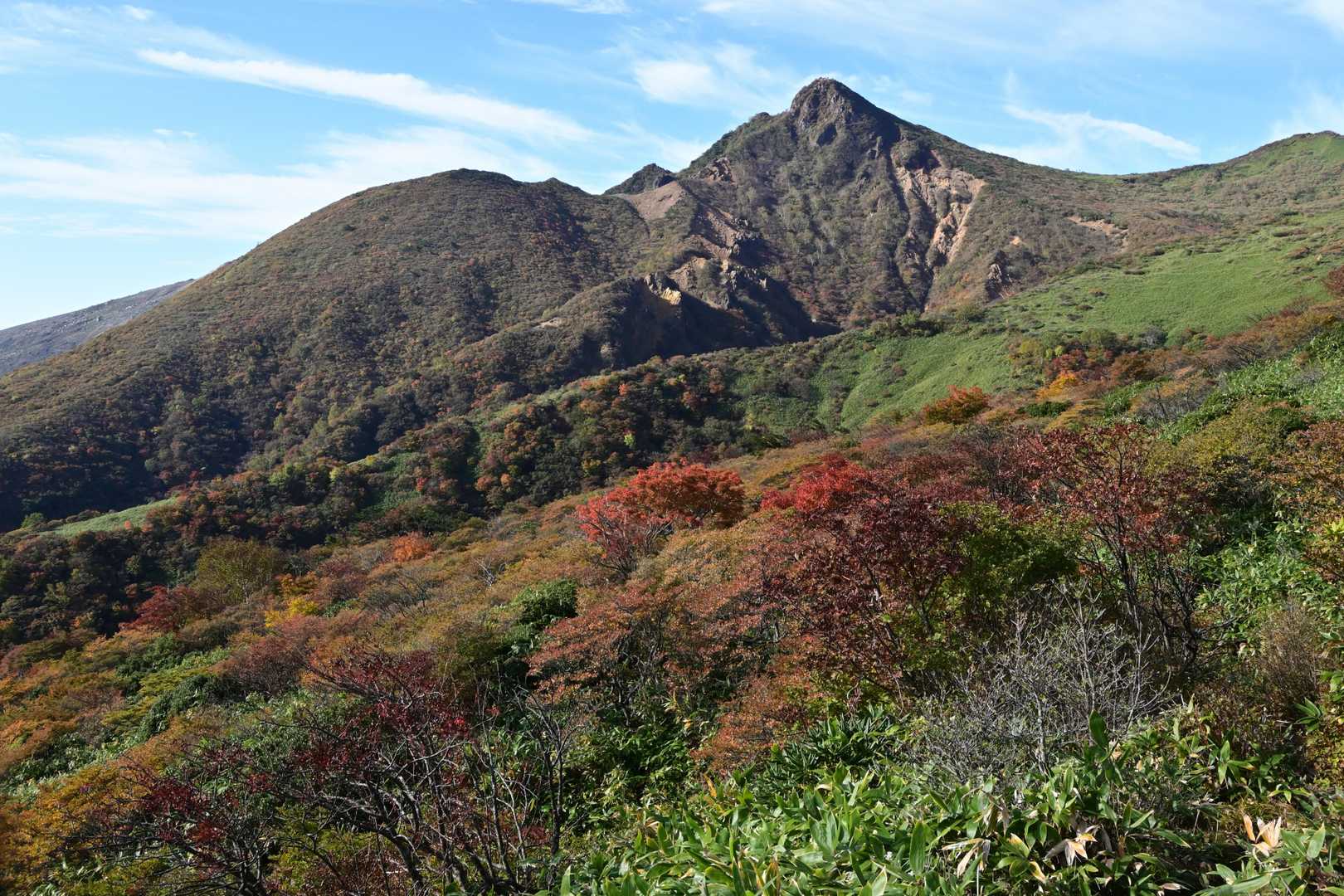 朝日岳
手前の紅葉が見事です