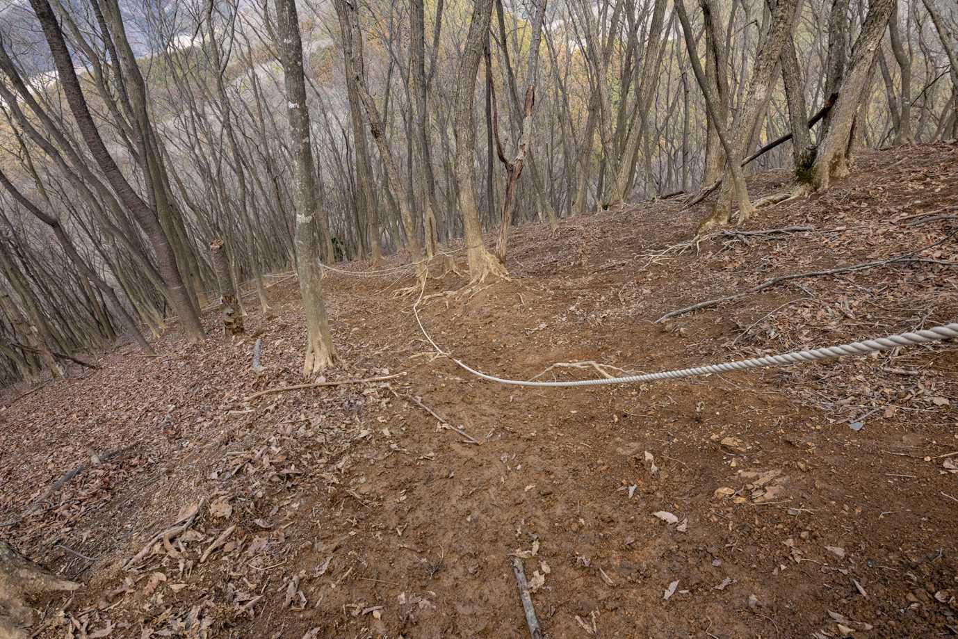下山はロープがないとかなり厳しい
