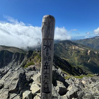 水晶岳到着