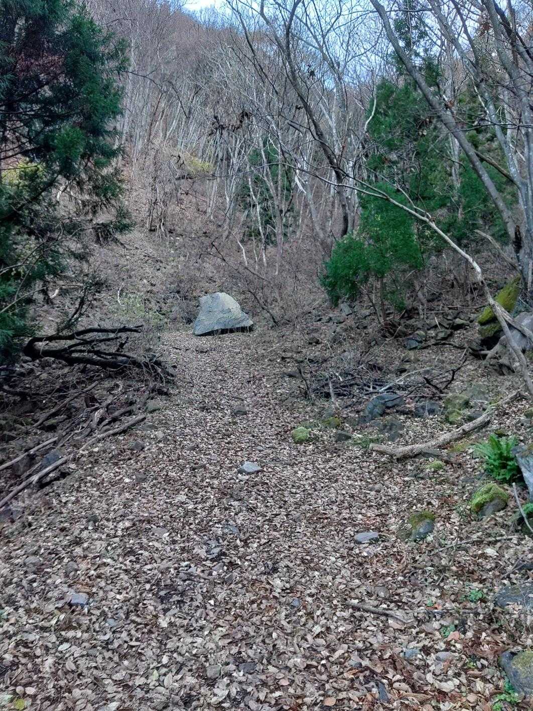目の前に巨岩。