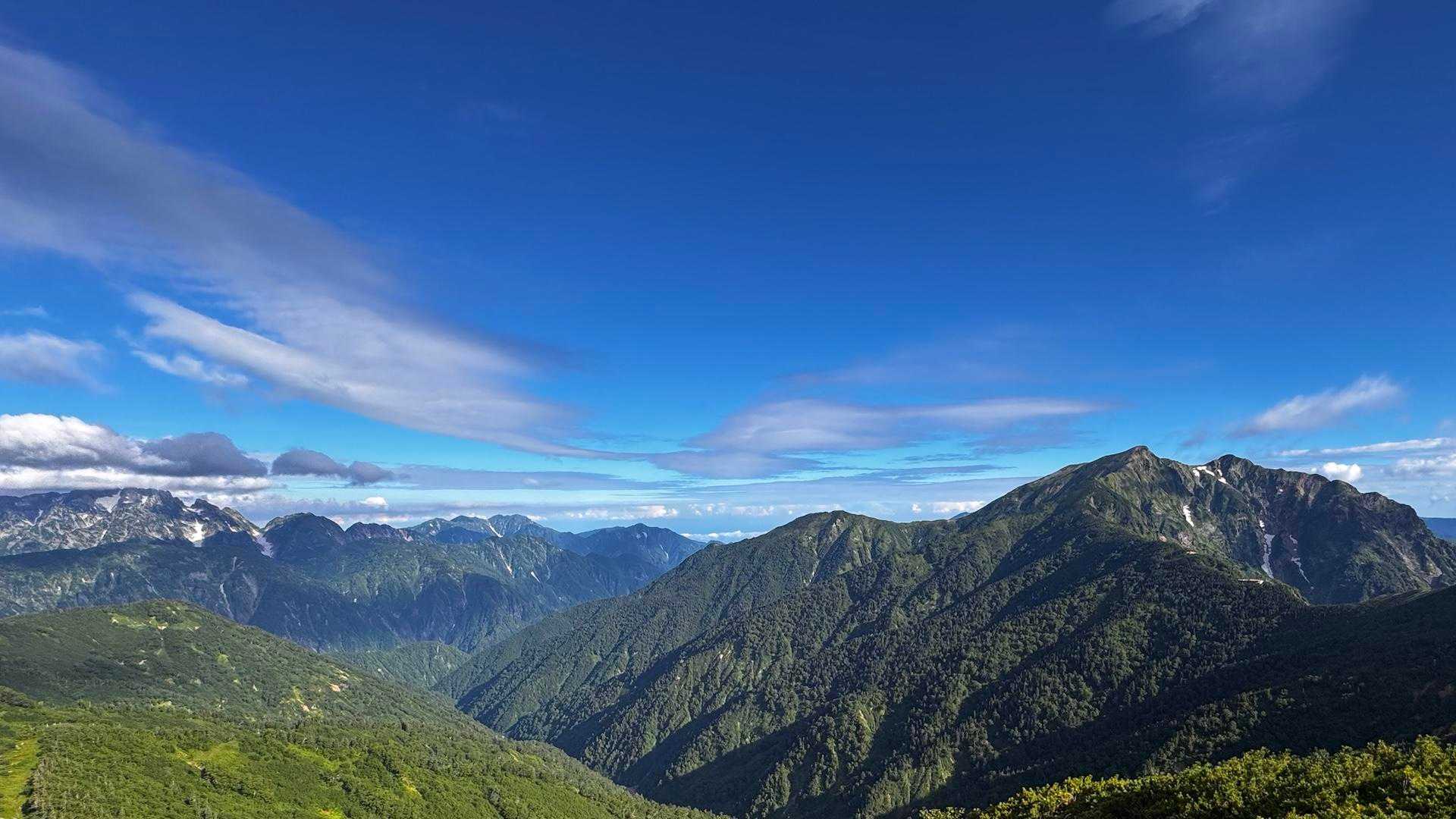 鹿島槍ヶ岳と剱岳のツーショット