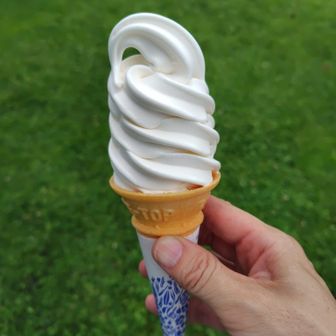 牧場の牛乳ソフトクリーム🍦濃厚でいてさっぱり！めちゃんこ美味しかったです。