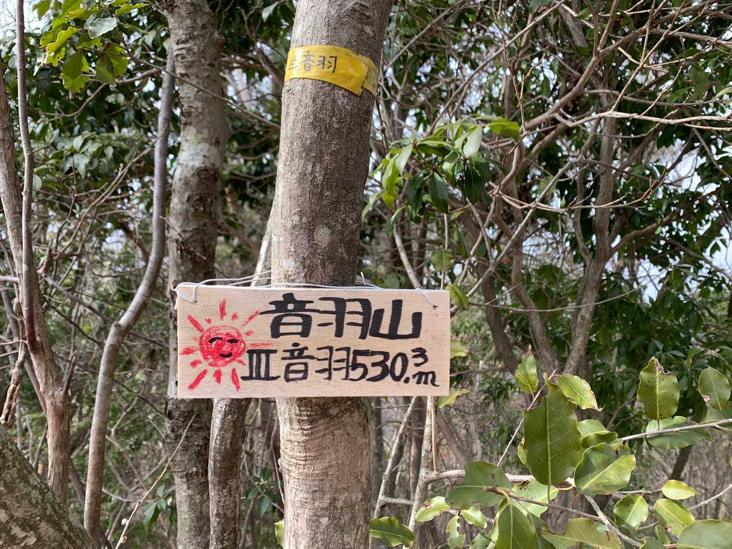 とてもキュートな山頂の音羽山を通過し……