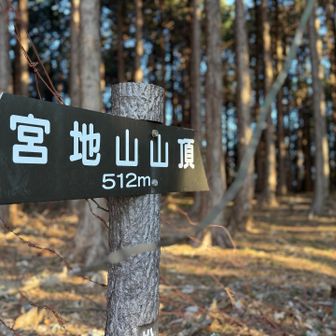 程なく一座め　宮地山
今日はメインの目的　シダンゴ山と高松山を回る間に追加で10座もピークがおまけでついて来ます。
先が長いので進みましょう。