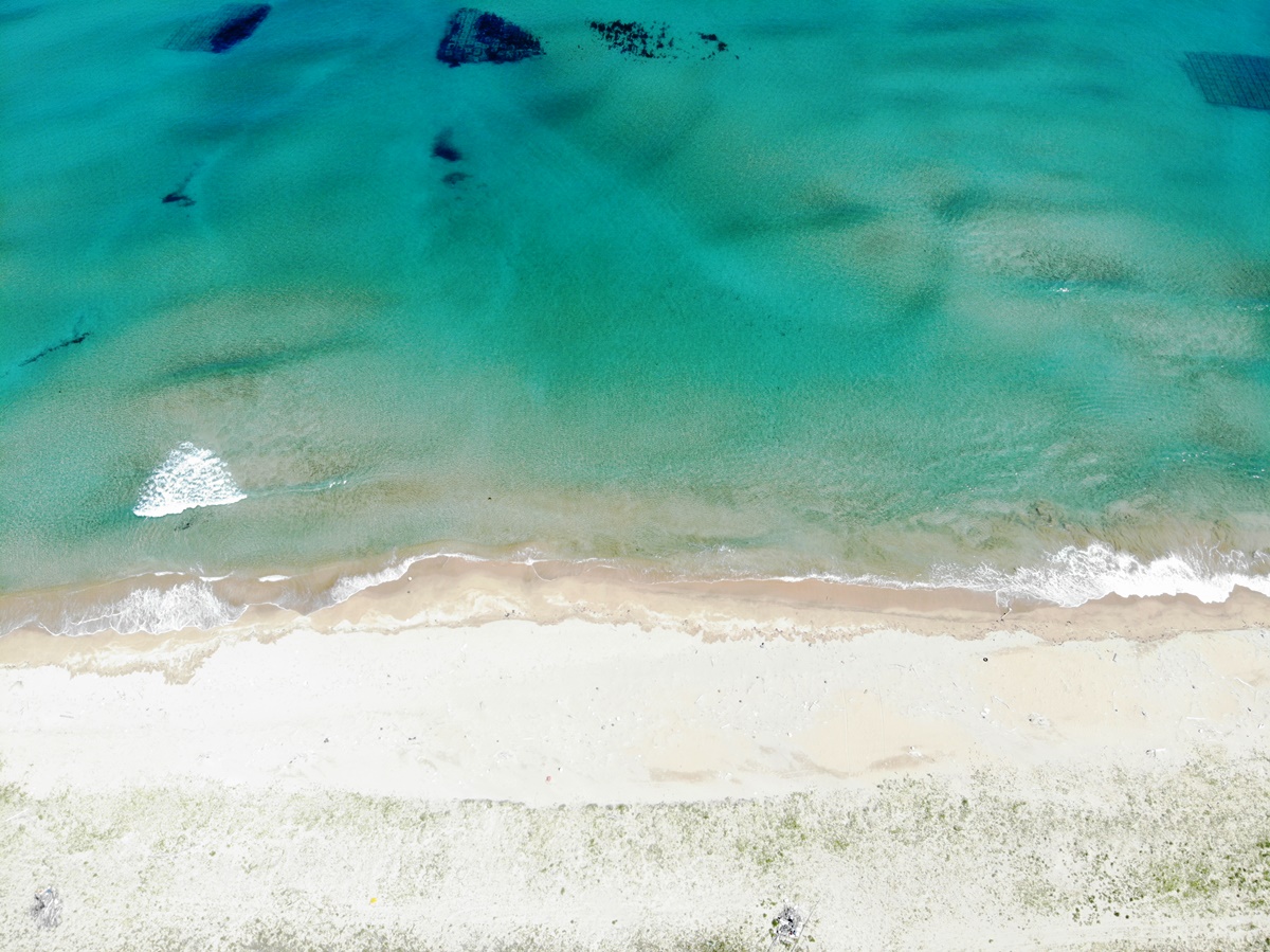 青い海と色い砂