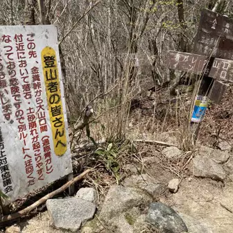 この標識、登山口にもありました。