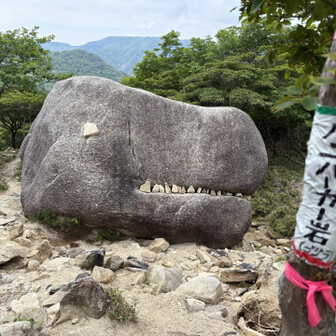 ゴジラ岩
今日最後の奇岩です

ここからの登りがキツかった💦
足は痛いしバテバテで戻って来ました

リフトの券があったので御在所岳山頂へ