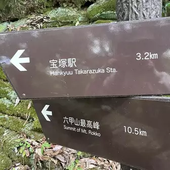 ここから土の道で六甲山最高峰まで10.5㎞、いつかは挑戦したい
