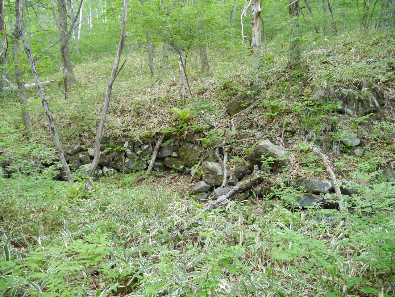 浅岳ホテル跡
昭和二年発行の浅間登山案内には掲載されていますが、今は石積みが僅かに往時を偲ばせます