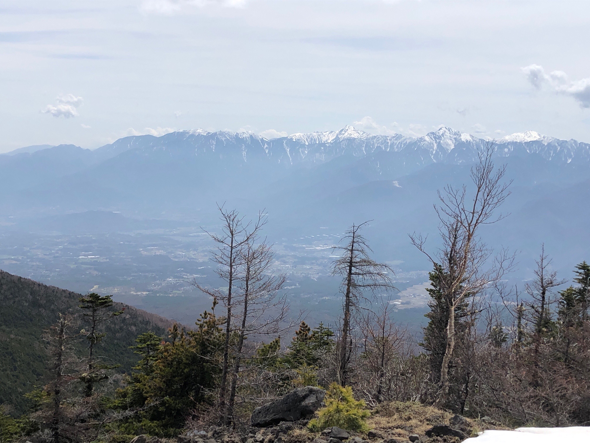 甲斐駒ヶ岳、北岳方向