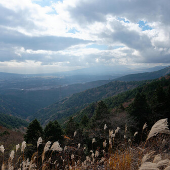 下は道路です。
雲がな～
富士山はもっと右にあるはずなんですが、たぶん三国山があるので富士山は見えないのではないか