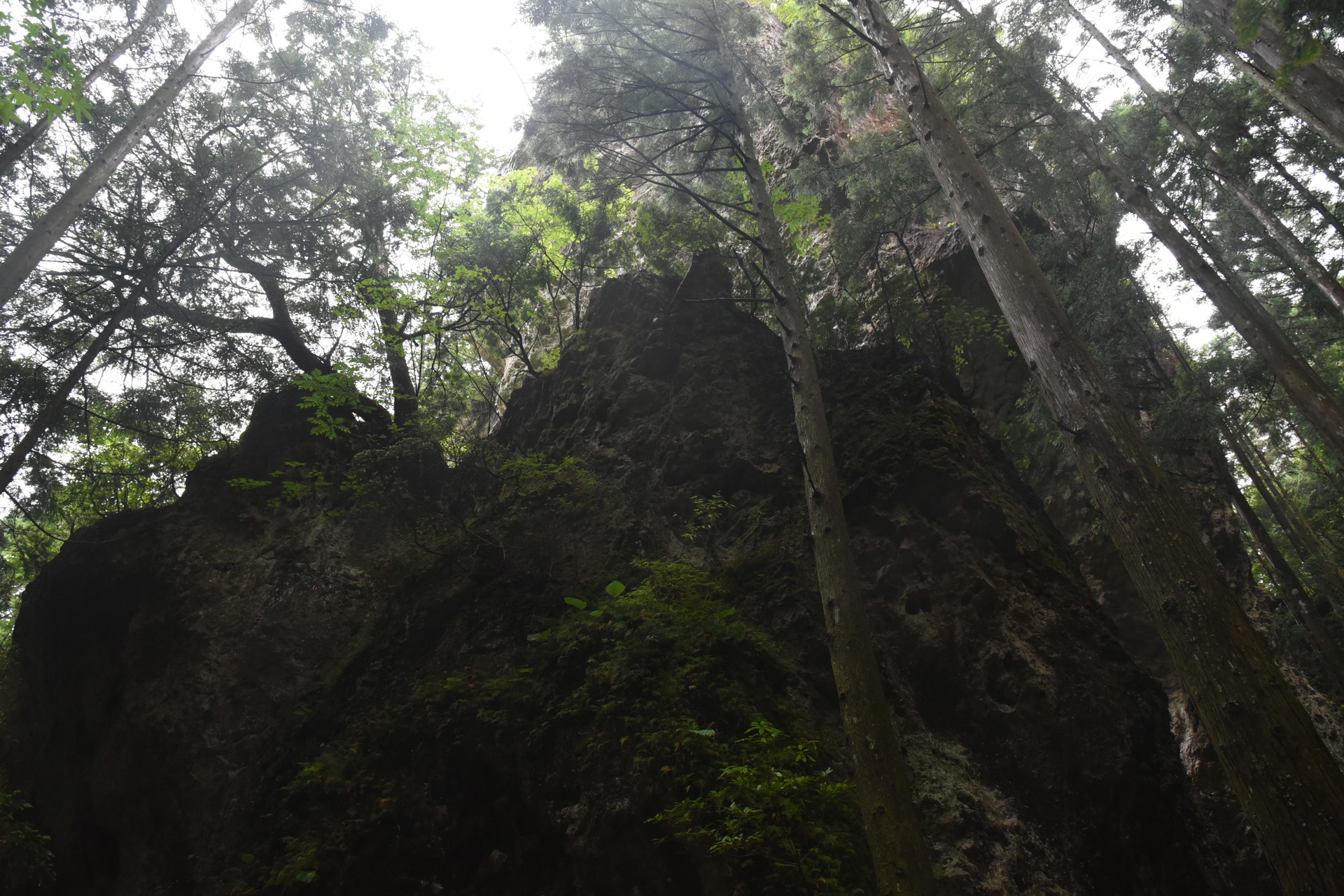 明神山（三ツ瀬明神山） 鬼岩。ファインダーに収まりきらないものはなかなかないが...