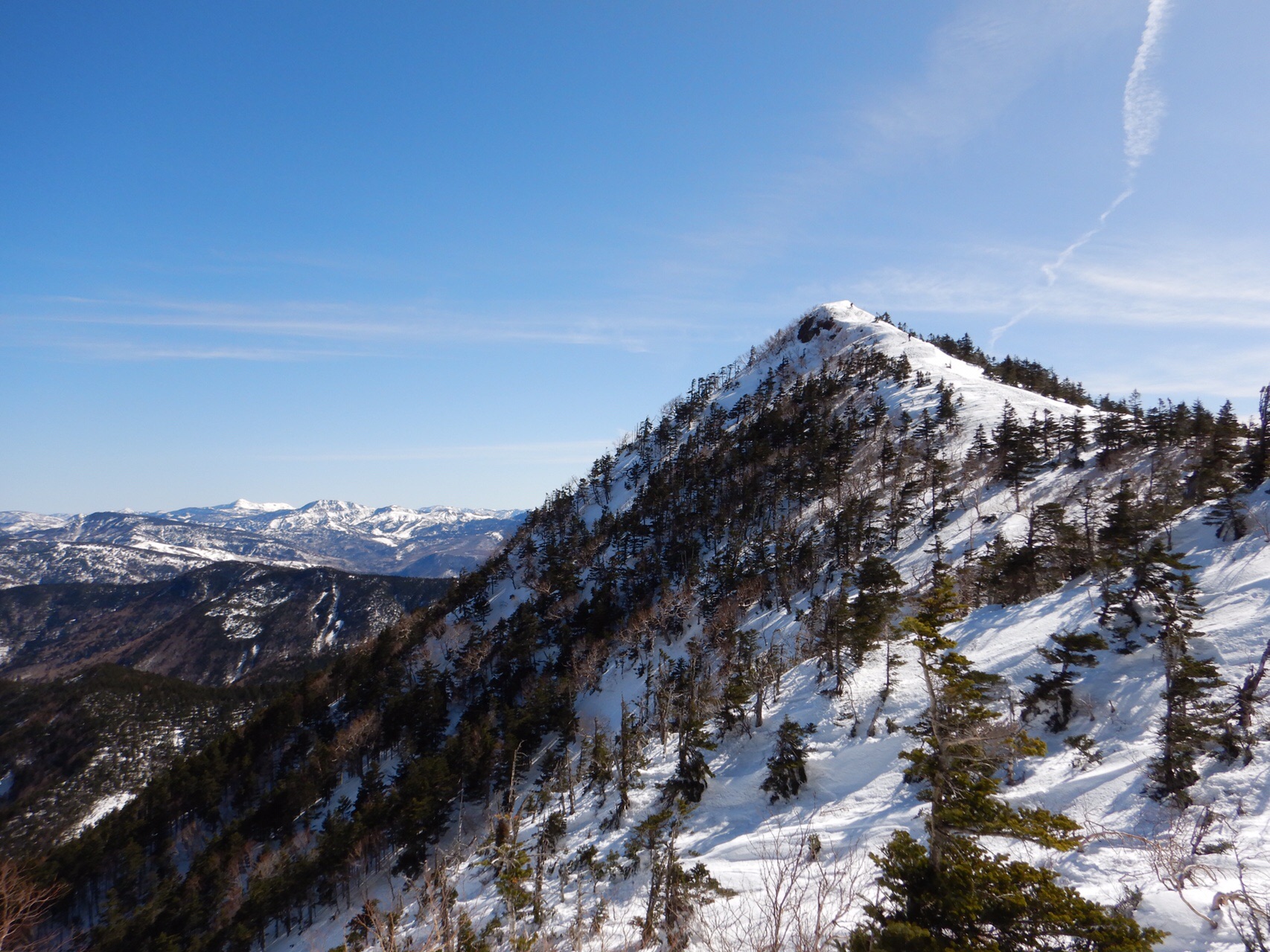 残雪の四阿山 雪の北アルプス展望ハイク あずまや高原ホテル前登山口からピストン のりまきさんの四阿山 根子岳の活動日記 Yamap ヤマップ