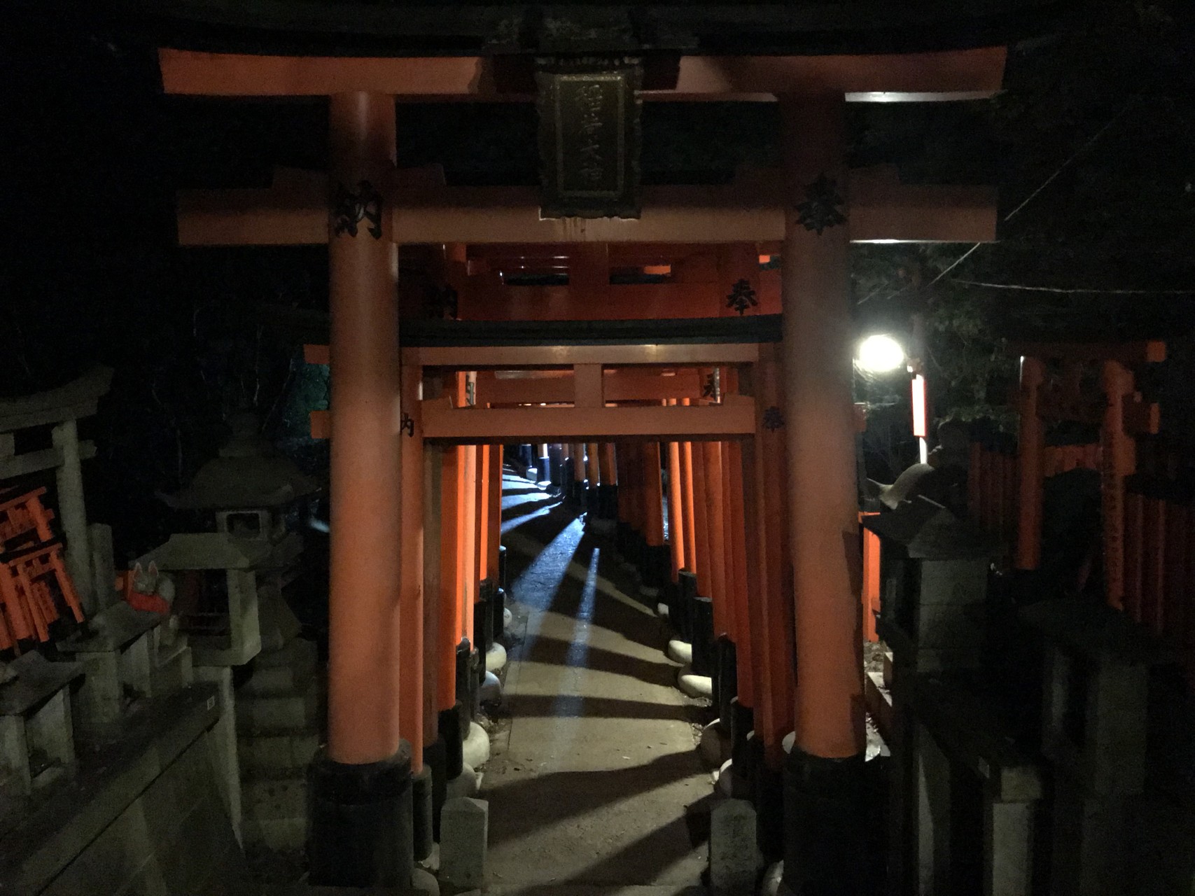 深夜の伏見稲荷大社 現実世界が辛過ぎるからちょっと異世界に転生してきます 最近のラノベ風に 社長aさんの京都市の活動データ Yamap ヤマップ