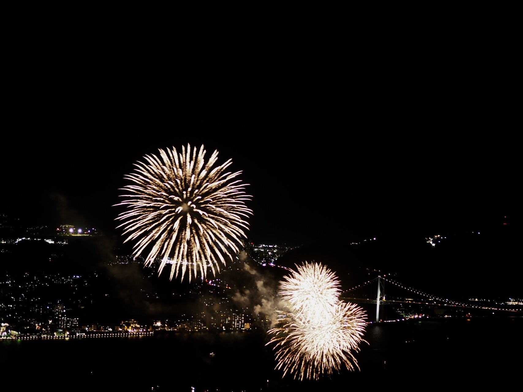 風師山で関門海峡花火大会を 氷の微笑さんの風師山の活動データ Yamap ヤマップ