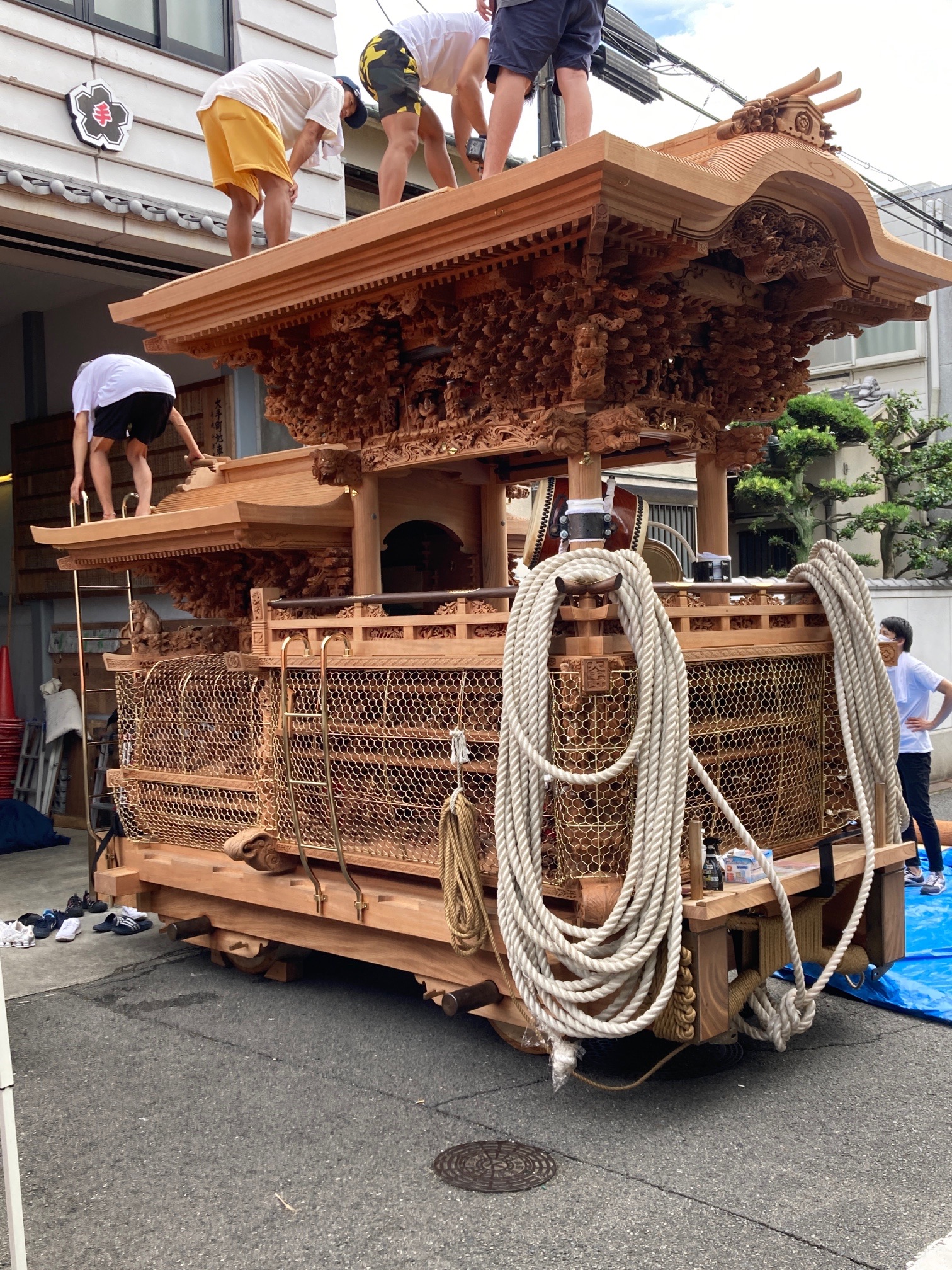 値下げです！◆◆【懸魚】社寺仏閣、山車、だんぢり彫刻 高さ45ｃｍ  5点 懸魚】（けんぎょ）社寺仏閣、山車、屋台、神殿、だんぢり彫刻