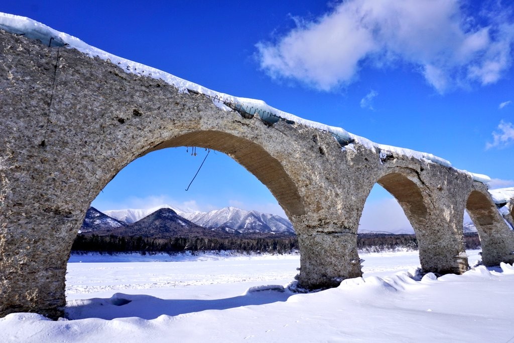 冬のタウシュベツ川橋梁 Yumaさんのタウシュベツ川橋梁の活動データ Yamap ヤマップ