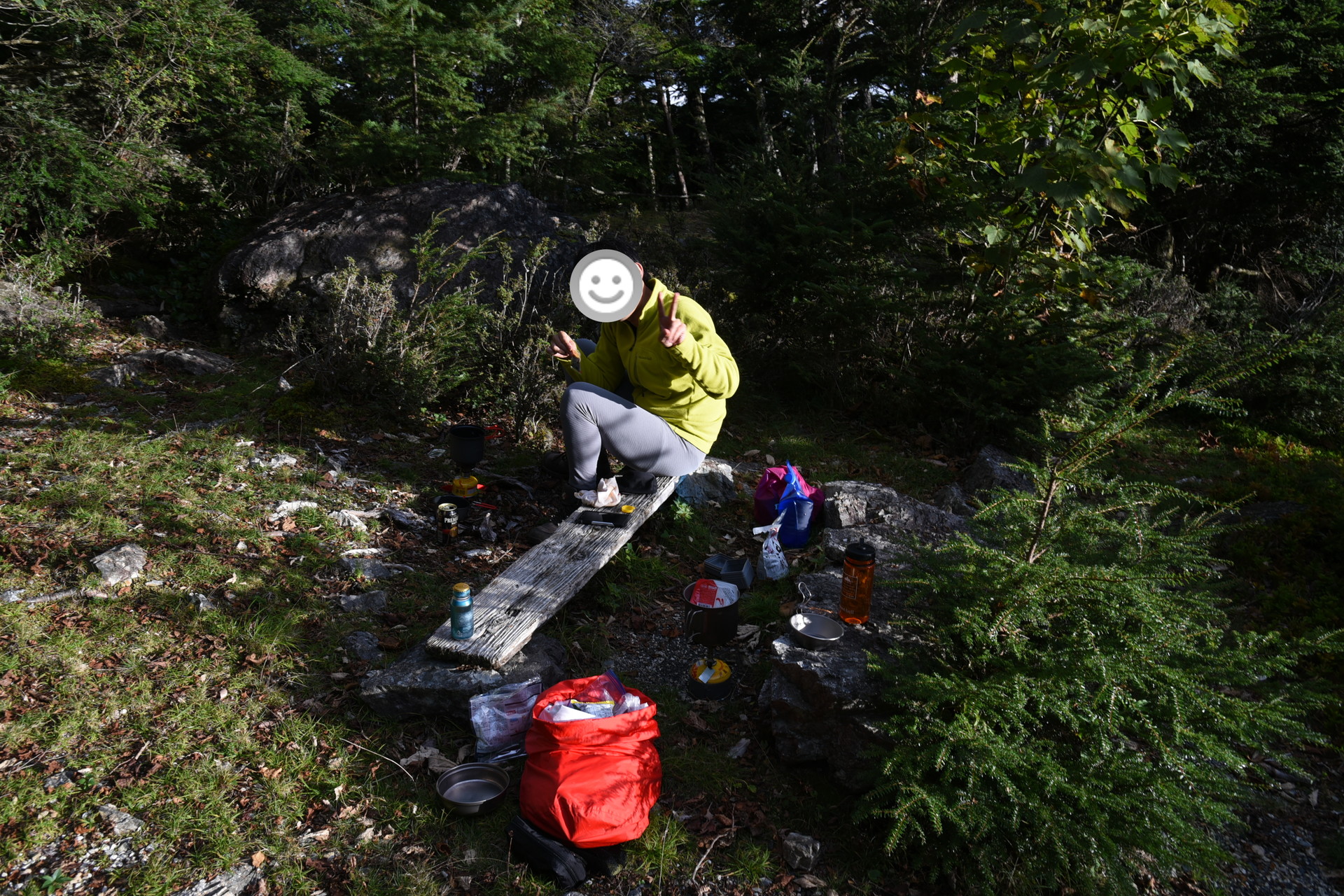 大無間山 秋を感じる中、夕食。