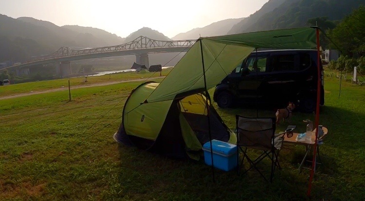 笠置キャンプ場で犬連れキャンプ 京都府 8 6 ロコ アウトドア犬 さんの笠置山 京都府 の活動データ Yamap ヤマップ