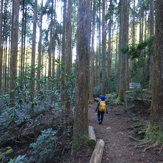 行縢山 山頂まで、あと一時間の表示