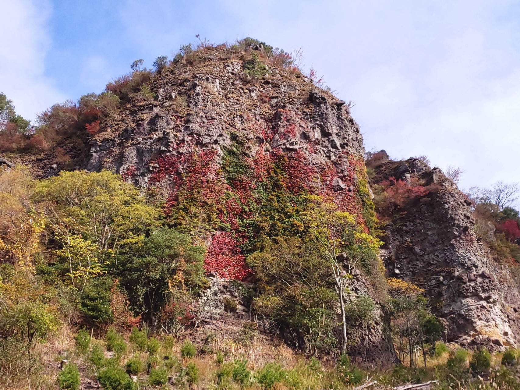 岩峰に紅葉が映える国東半島 鋸山と天念寺無明橋 モックンさんの六郷満山 国東半島 の活動データ Yamap ヤマップ