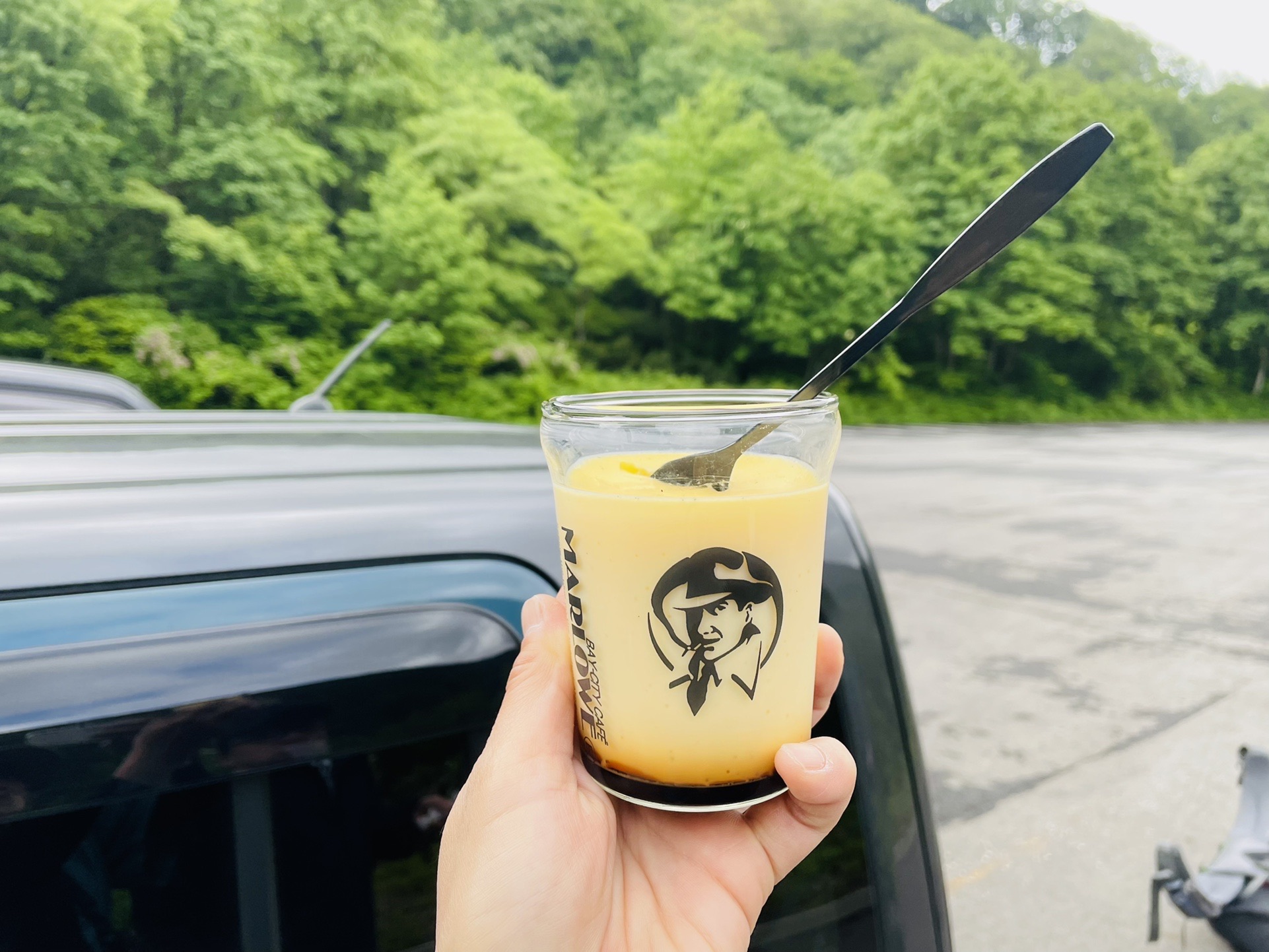 途中のコンビニをハシゴするも、どこも梅干しのおにぎりが売り切れって、みんなどんだけタモ茶漬けするんだよ！ｗｗ
ということで、到着がだいぶ遅れてしまいました。
そして、せっかくお取り寄せしたマーロウのプリンの賞味期限がこの日だったので朝デザート。