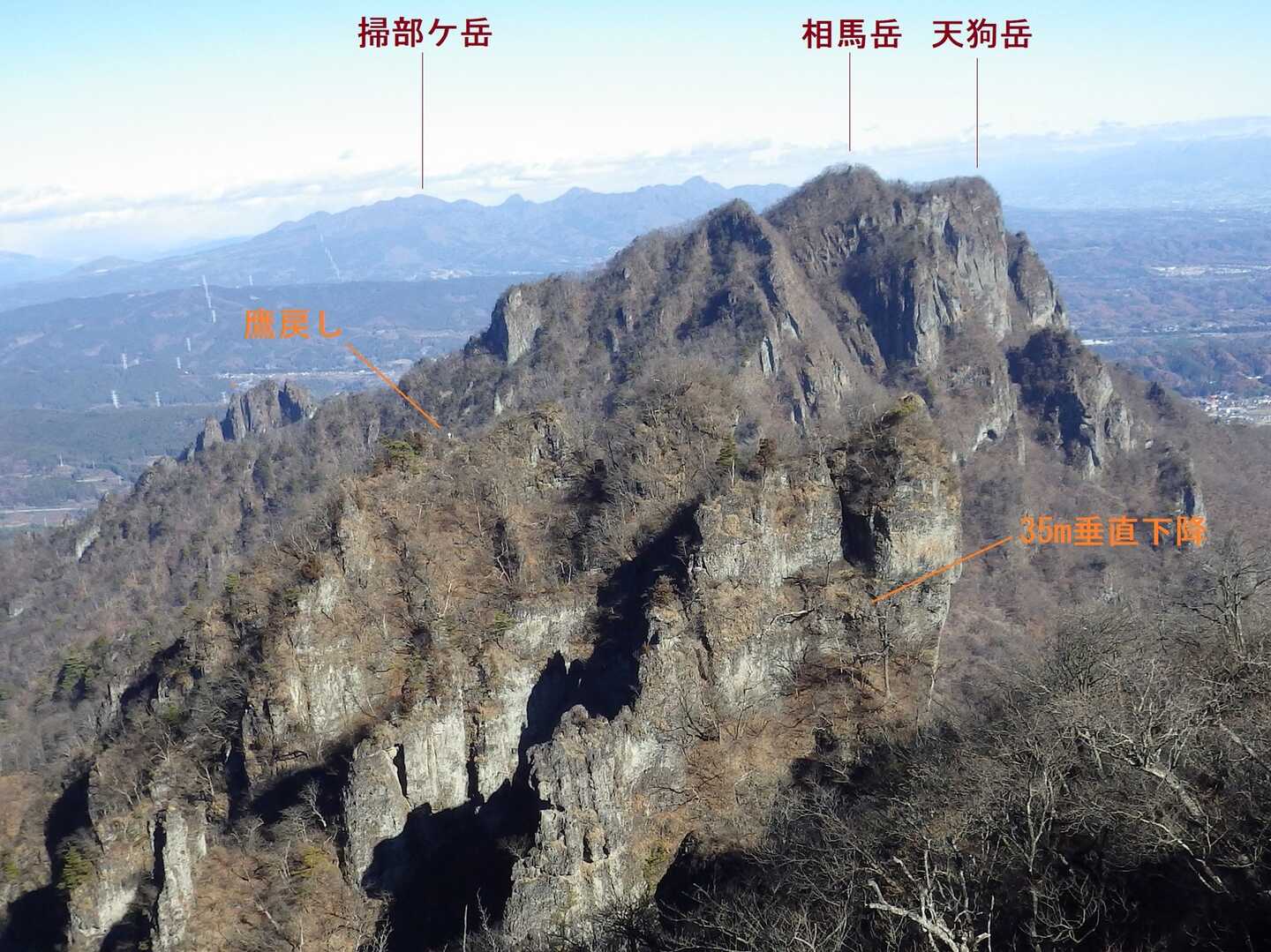 妙義山 鷹戻し / ちゃっといじゃさんの妙義山・天狗岳・相馬岳の 妙義山 鷹戻し / ちゃっといじゃさんの妙義山・天狗岳・相馬岳の