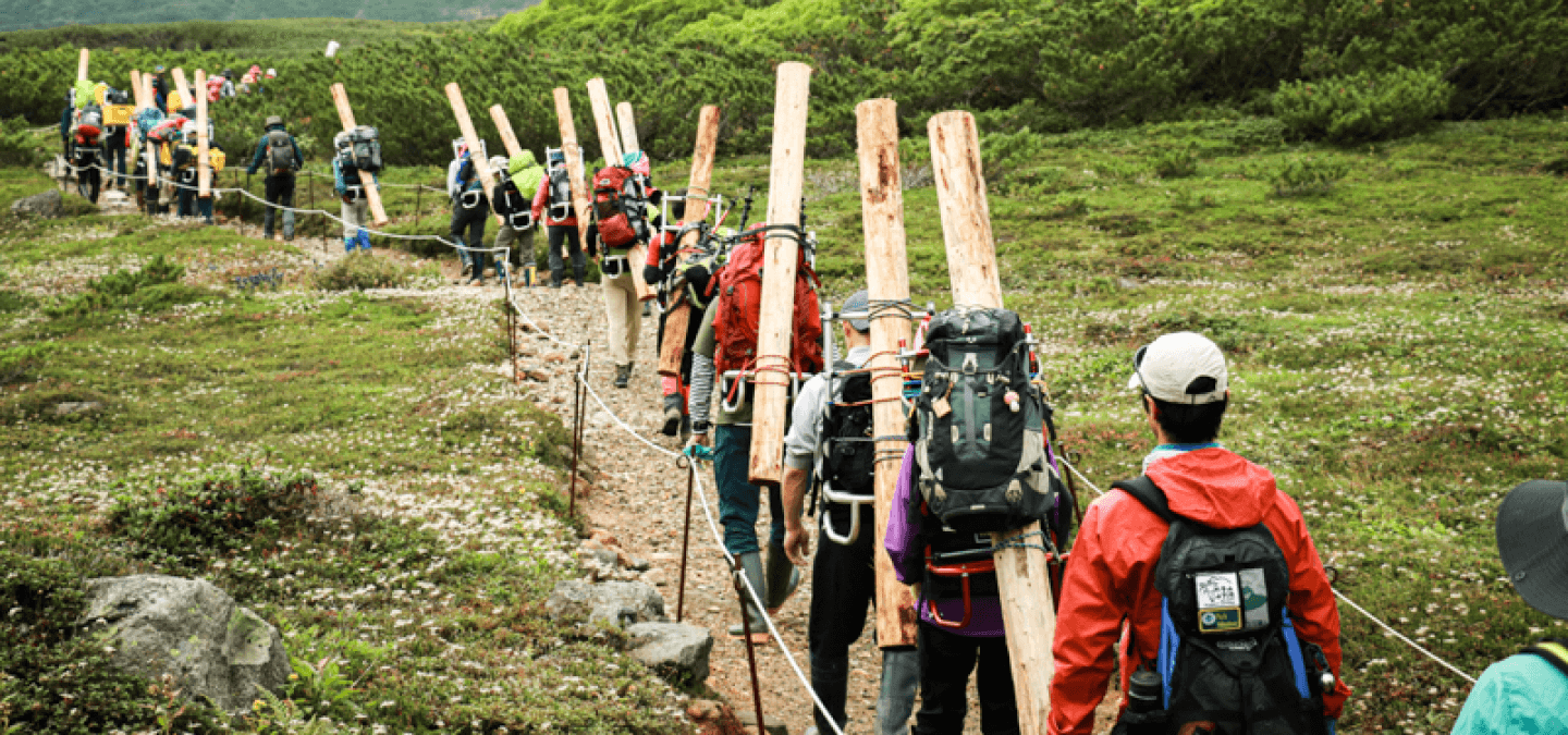 大雪山の登山道整備